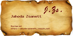 Jahoda Zsanett névjegykártya